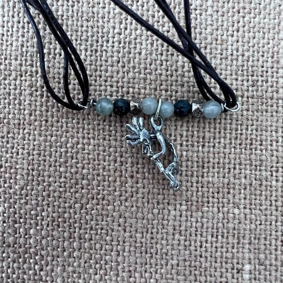 Tribal multi cord pendant necklace man playing clarinet instrument - Picture 2 of 3